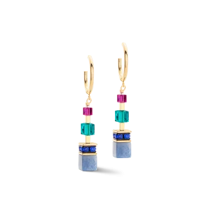Orecchini GeoCUBE® Precious Statement "oro-multicolore"