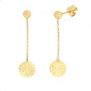 Orecchini oro "Pendenti Palline Diamantate"